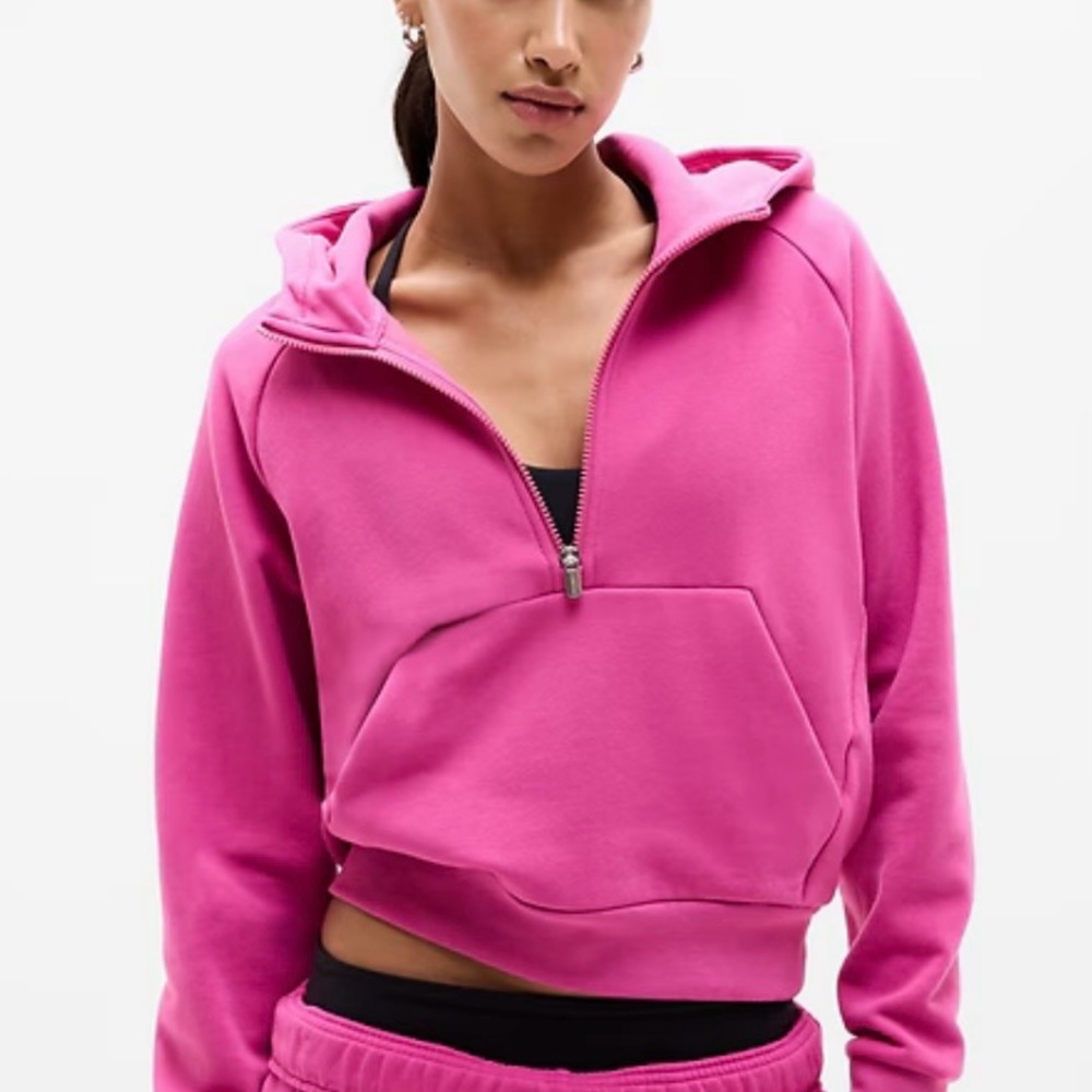 💝 Athelta Jewel Pink 1/2 Zip Fleece Hoodie